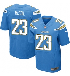 Men's Nike Los Angeles Chargers #23 Dexter McCoil Elite Electric Blue Alternate NFL Jersey