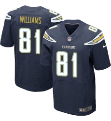 Men's Nike Los Angeles Chargers #81 Mike Williams Elite Navy Blue Team Color NFL Jersey
