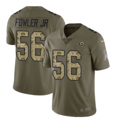 Men's Nike Los Angeles Rams #56 Dante Fowler Jr Limited Olive Camo 2017 Salute to Service NFL Jersey