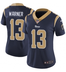 Women's Nike Los Angeles Rams #13 Kurt Warner Elite Navy Blue Team Color NFL Jersey