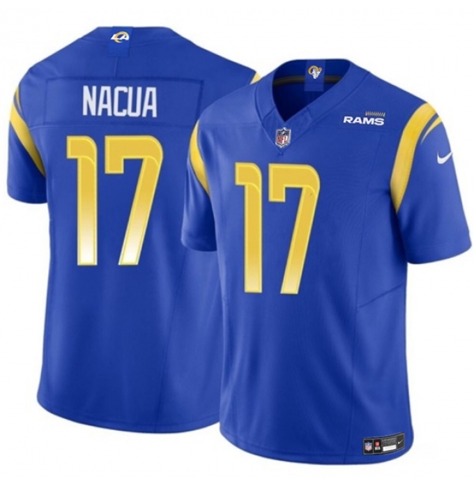 Men's Los Angeles Rams #17 Puka Nacua Blue 2023 F.U.S.E. Vapor Untouchable Football Stitched Jersey
