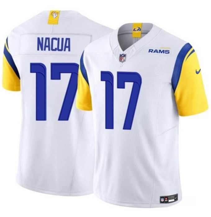 Men's Los Angeles Rams #17 Puka Nacua White 2023 F.U.S.E. Vapor Untouchable Football Stitched Jersey