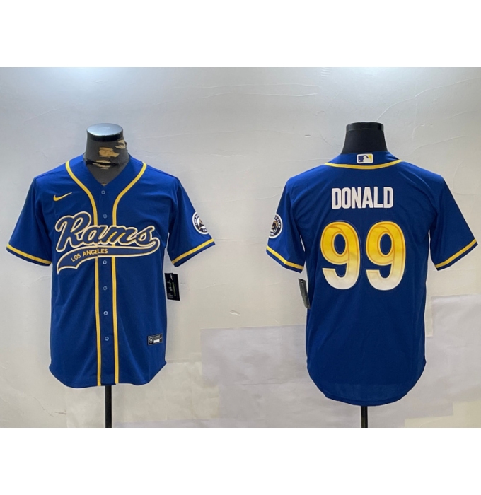 Men's Los Angeles Rams #99 Royal Cool Base Stitched Baseball Jerseys