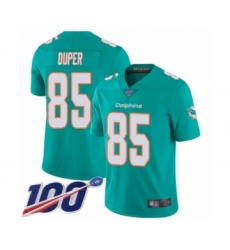 Men's Miami Dolphins #85 Mark Duper Aqua Green Team Color Vapor Untouchable Limited Player 100th Season Football Jersey