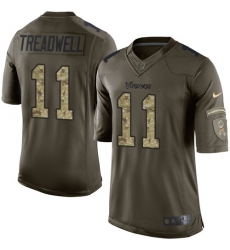 Men's Nike Minnesota Vikings #11 Laquon Treadwell Elite Green Salute to Service NFL Jersey