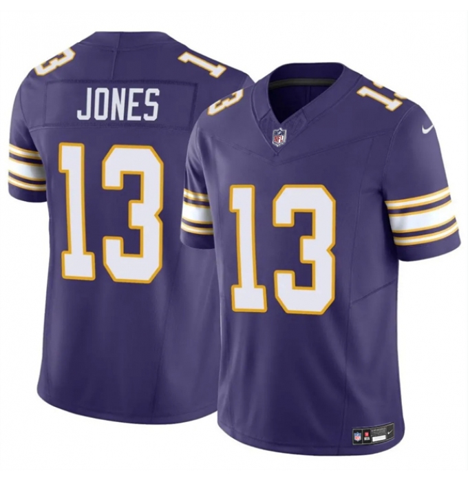 Men's Minnesota Vikings #13 Daniel Jones Purple 2023 F.U.S.E. Throwback Vapor Untouchable Limited Stitched Jersey