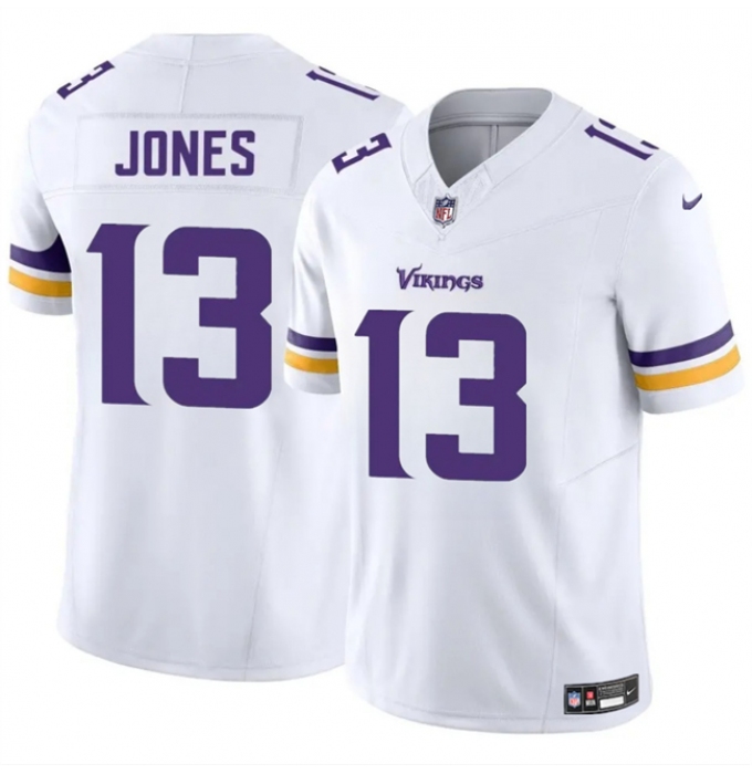 Men's Minnesota Vikings #13 Daniel Jones White 2024 F.U.S.E. Vapor Untouchable Limited Stitched Jersey