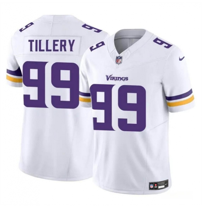 Men's Minnesota Vikings #99 Jerry Tillery White 2023 F.U.S.E. Vapor Untouchable Limited Football Stitched Jersey