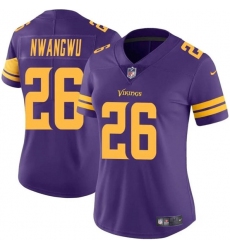 Women's Minnesota Vikings #26 Kene Nwangwu Purple Color Rush Limited Jersey(Run Small)