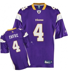 Reebok Minnesota Vikings #4 Brett Favre Purple Team Color Authentic Throwback NFL Jersey
