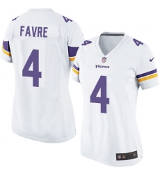 Women's Nike Minnesota Vikings #4 Brett Favre Game White NFL Jersey