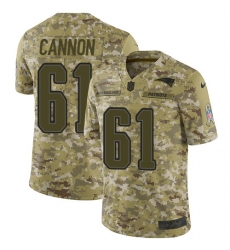 Men's Nike New England Patriots #61 Marcus Cannon Limited Camo 2018 Salute to Service NFL Jersey