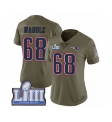 Women's Nike New England Patriots #68 LaAdrian Waddle Limited Olive 2017 Salute to Service Super Bowl LIII Bound NFL Jersey