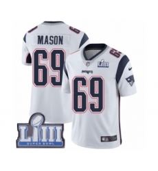 Youth Nike New England Patriots #69 Shaq Mason White Vapor Untouchable Limited Player Super Bowl LIII Bound NFL Jersey