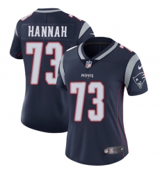 Women's Nike New England Patriots #73 John Hannah Navy Blue Team Color Vapor Untouchable Limited Player NFL Jersey