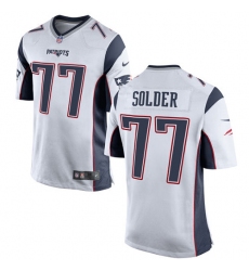 Men's Nike New England Patriots #77 Nate Solder Game White NFL Jersey