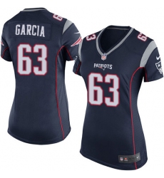 Women's Nike New England Patriots #63 Antonio Garcia Game Navy Blue Team Color NFL Jersey