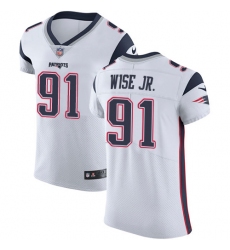 Men's Nike New England Patriots #91 Deatrich Wise Jr White Vapor Untouchable Elite Player NFL Jersey