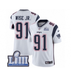 Youth Nike New England Patriots #91 Deatrich Wise Jr White Vapor Untouchable Limited Player Super Bowl LIII Bound NFL Jersey