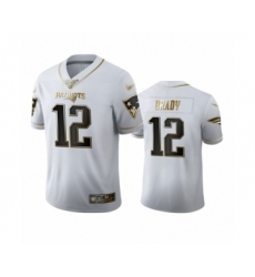 Men's New England Patriots #12 Tom Brady Limited White Golden Edition Football Jersey