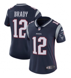 Women's Nike New England Patriots #12 Tom Brady Navy Blue Team Color Vapor Untouchable Limited Player NFL Jersey