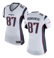 Women's Nike New England Patriots #87 Rob Gronkowski Game White NFL Jersey