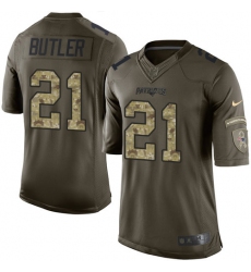 Youth Nike New England Patriots #21 Malcolm Butler Elite Green Salute to Service NFL Jersey