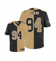 Men's Nike New Orleans Saints #94 Cameron Jordan Elite Black/White Split Fashion NFL Jersey