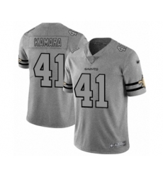Men's New Orleans Saints #41 Alvin Kamara Limited Gray Team Logo Gridiron Football Jersey