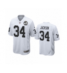 Women's Oakland Raiders #34 Bo Jackson Game 60th Anniversary White Football Jersey