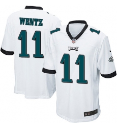 Men's Nike Philadelphia Eagles #11 Carson Wentz Game White NFL Jersey