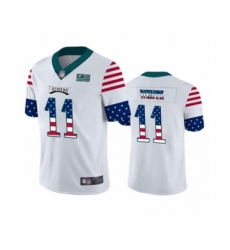 Men's Philadelphia Eagles #11 Carson Wentz White Independence Day Limited Player Football Jersey