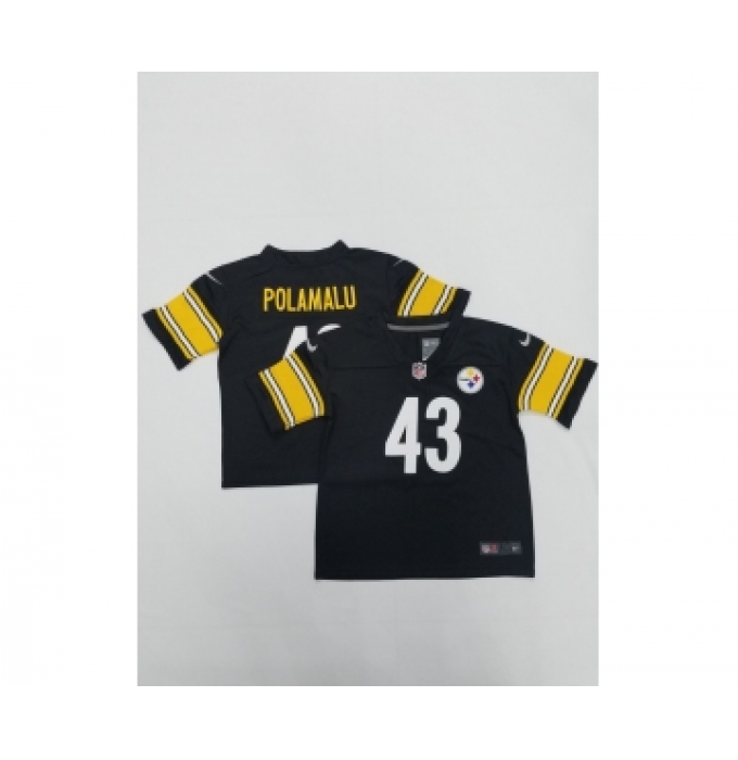 Toddlers Pittsburgh Steelers #43 Troy Polamalu Black 2022 Vapor Untouchable Stitched NFL Nike Throwback Limited Jersey