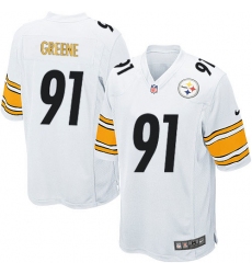 Men's Nike Pittsburgh Steelers #91 Kevin Greene Game White NFL Jersey
