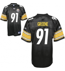Reebok Pittsburgh Steelers #91 Kevin Greene Black Team Color Authentic Throwback NFL Jersey