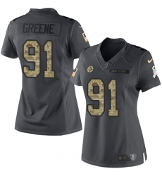 Women's Nike Pittsburgh Steelers #91 Kevin Greene Limited Black 2016 Salute to Service NFL Jersey