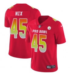 Men's Nike Pittsburgh Steelers #45 Roosevelt Nix Limited Red 2018 Pro Bowl NFL Jersey