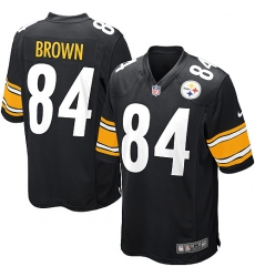 Men's Nike Pittsburgh Steelers #84 Antonio Brown Game Black Team Color NFL Jersey