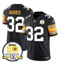 Men's Pittsburgh Steelers #32 Franco Harris Black 2024 F U S E 50th Anniversary Of Super Bowl IX Vapor Untouchable Limited Stitched Jersey