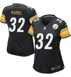 Women's Nike Pittsburgh Steelers #32 Franco Harris Game Black Team Color NFL Jersey