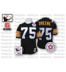 Mitchell And Ness Pittsburgh Steelers #75 Joe Greene Black Team Color Authentic Throwback NFL Jersey