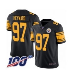 Youth Pittsburgh Steelers #97 Cameron Heyward Limited Black Rush Vapor Untouchable 100th Season Football Jersey