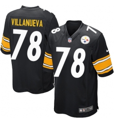 Men's Nike Pittsburgh Steelers #78 Alejandro Villanueva Game Black Team Color NFL Jersey