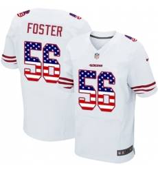 Men's Nike San Francisco 49ers #56 Reuben Foster Elite White Road USA Flag Fashion NFL Jersey