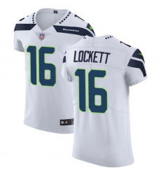 Men's Nike Seattle Seahawks #16 Tyler Lockett White Vapor Untouchable Elite Player NFL Jersey