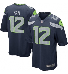 Men's Nike Seattle Seahawks 12th Fan Game Steel Blue Team Color NFL Jersey