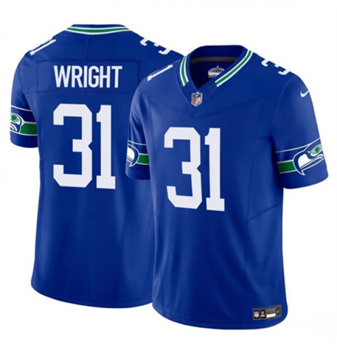 Men's Seattle Seahawks #31 Jacardia Wright Royal 2025 F.U.S.E Throwback Vapor Limited Football Stitched Jersey