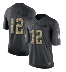 Youth Nike Seattle Seahawks 12th Fan Limited Black 2016 Salute to Service NFL Jersey