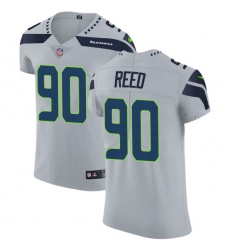 Men's Nike Seattle Seahawks #90 Jarran Reed Grey Alternate Vapor Untouchable Elite Player NFL Jersey