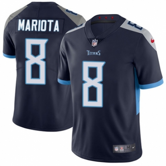 Men's Nike Tennessee Titans #8 Marcus Mariota Navy Blue Team Color Vapor Untouchable Limited Player 2018 NFL Jersey